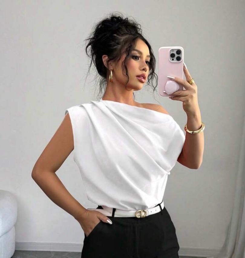 Sophia Draped Asymmetrical Top